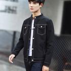 Stand Collar Stitched Button Jacket