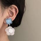 Flower Drop Earring 1 Pair - Blue - One Size