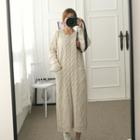 Cable-knit Long Sweater Dress