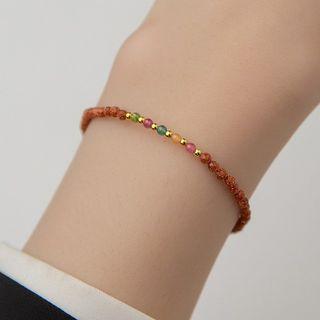 Faux Crystal Bead Bracelet 1 Pc - Brown - One Size