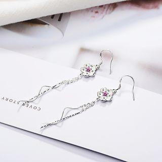 Flower & Swirl Fringed Earring 1 Pair - As Shown In Figure - One Size