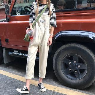 Plain Loose-fit Strappy Pants
