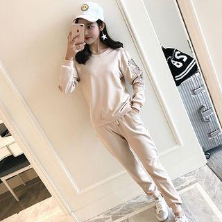 Set: Embroidery Pullover + Sweatpants