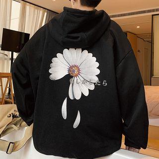 Flower Print Back Hoodie