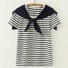 Sailor Style Stripe Short-sleeve T-shirt
