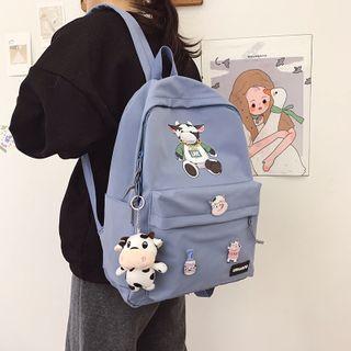 Set: Print Backpack + Bag Charm