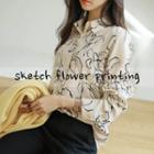 Flower-printed Relaxed-fit Blouse