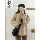 Balloon-sleeve Faux-shearling Pullover