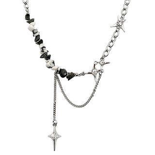 Star Pendant Rhinestone Stainless Steel Necklace
