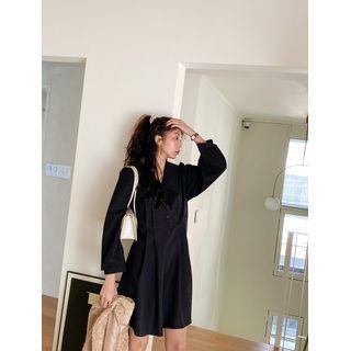 Plus Size Collared Pleated Dress