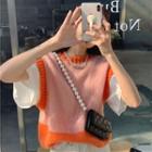 Colorblock Knit Vest As Figure - One Size