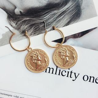 Pendant Drop Earring 1 Pair - Gold - One Size