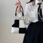 Two-tone Corduroy Crossbody Bag Black - One Size