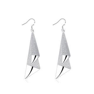 Fashion Bright Geometric Triangle Earrings Silver - One Size