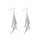 Fashion Bright Geometric Triangle Earrings Silver - One Size