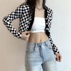 Checkered Cropped Light Jacket