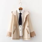 Tie-neck Shirt / Fox Embroidered Hooded Zip Jacket