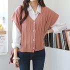 Sleeveless Drop-shoulder Cardigan