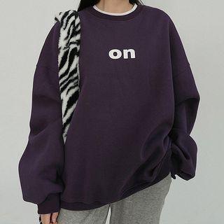 Round-neck Lettering Hoodie