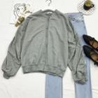 Plain Button Jacket Gray - One Size