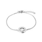 Fashion Simple Geometric Round Smiley Face 316l Stainless Steel Bracelet With Cubic Zirconia Silver - One Size