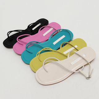 Colored Strappy Flat Sandals