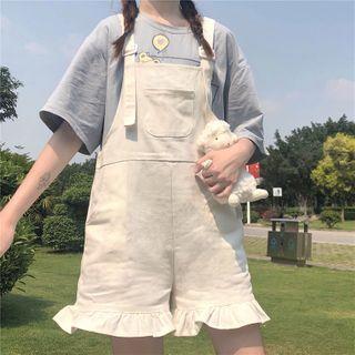 Ruffle Trim Wide-leg Jumper Shorts