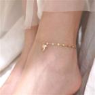 925 Sterling Silver Wings Pearl Anklet Gold - One Size