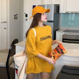 Lettering Oversized Half-sleeve T-shirt