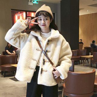Toggle-button Sherpa-fleece Jacket Ivory - One Size