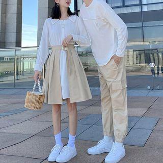 Couple Matching Long Shirt / External Semi Skirt / Long-sleeve T-shirt / Pants