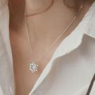 S925 Sterling Silver Rhinestone Snowflake Pendant Necklace As Shown In Figure - One Size