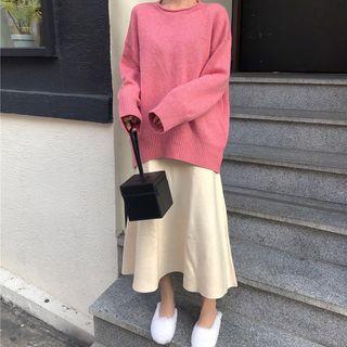 Knit Sweater / Long Flare Knit Skirt