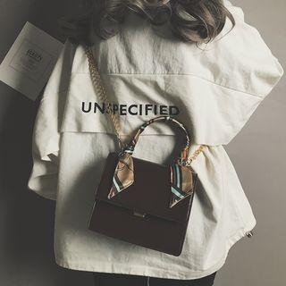 Scarf Wrapped Handle Crossbody Bag