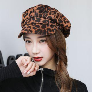 Leopard Print Newsboy Cap Leopard - One Size