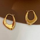 U Shape Alloy Earring E179 - 1 Pair - Gold - One Size