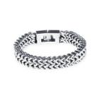 Simple Domineering Double-layer Geometric 316l Stainless Steel Bracelet Silver - One Size