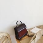 Two-tone Flap Crossbody Bag E61 - Wine Red - One Size