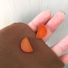 Semicircle Stud Earring 1 Pair - Tangerine Red - One Size