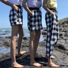 Plaid Drawstring Waist Shorts / Pants / Fitted Skirt