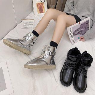 Platform Fleece-lined Lace Up Snow Boots