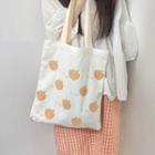 Strawberry Print Tote Bag Peach - White - One Size