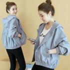 Hooded Snap-buttoned Jacket