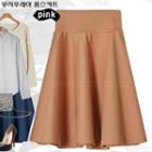 Band-waist Pleated Midi Skirt
