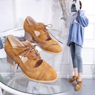 Lace-up Hollow-out Brogue Shoes