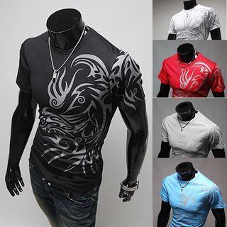Short-sleeve Tribal Print T-shirt