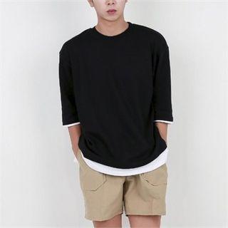 Layered-hem Boxy T-shirt