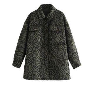 Zebra Print Button Coat