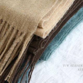 Fringed Woolen Knit Scarf