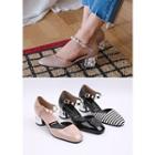 Ankle-strap L Me Block-heel Patent Pumps